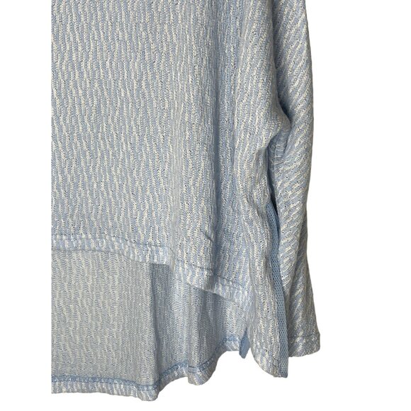 Anna Grace Oversized Knit Sweater Blue White Medium Layered Casual Fall - Picture 8 of 13